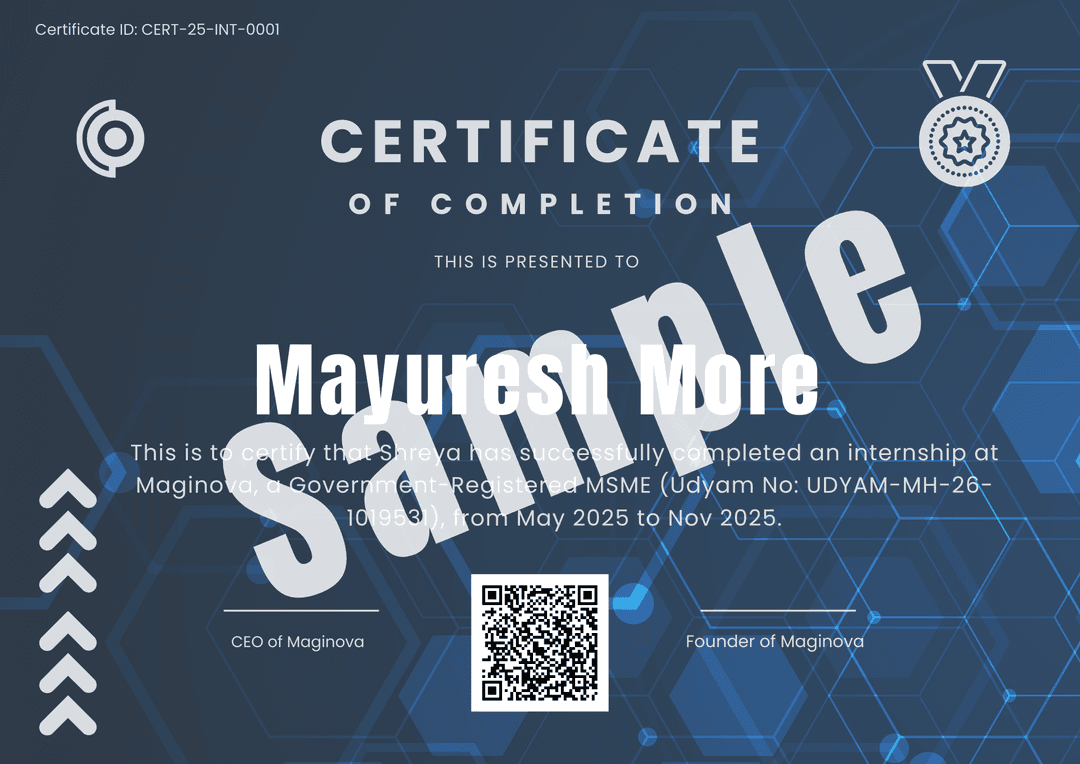 Sample Certificate - Maginova